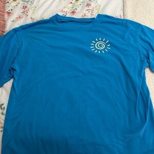 SHEIN Bright Blue Short-Sleeve Graphic Crewneck Tee